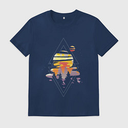 Мужская футболка Космический пейзаж с планетами