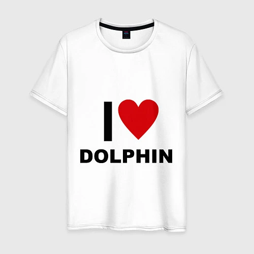 Мужская футболка I love Dolphin / Белый – фото 1