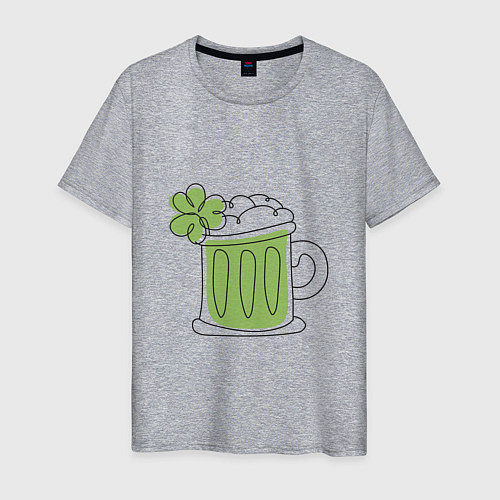 Мужская футболка День святого Патрика - Пиво / Меланж – фото 1