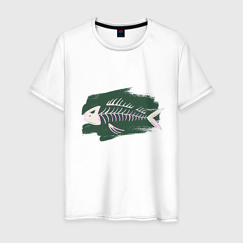 Мужская футболка Fishbone Glitch Neon / Белый – фото 1