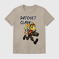 Футболка хлопковая мужская Ratchet & Clank, цвет: миндальный
