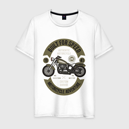 Мужская футболка Мотоциклетное приключение / Белый – фото 1