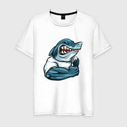 Футболка хлопковая мужская SHARK POWER, цвет: белый