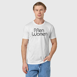 Футболка хлопковая мужская Men Women, цвет: белый — фото 2