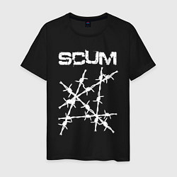 Футболка хлопковая мужская SCUM, цвет: черный