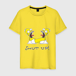 Футболка хлопковая мужская Shut up!, цвет: желтый