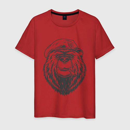 Мужская футболка Русский медведь десантура / Красный – фото 1