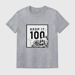 Футболка хлопковая мужская Keep it 100, цвет: меланж