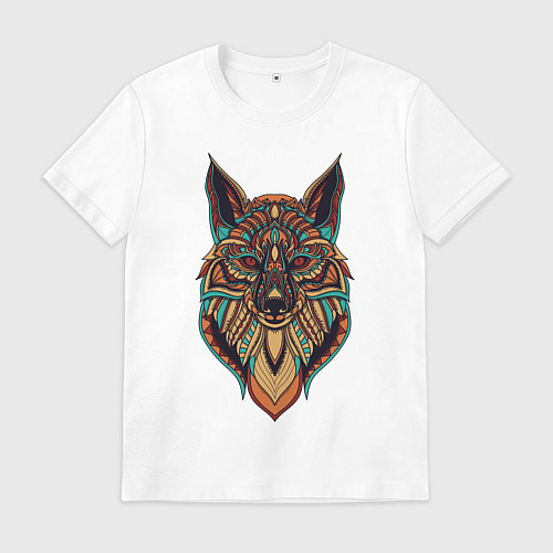 Мужская футболка Лиса Орнамент / Белый – фото 1