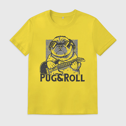 Мужская футболка Pug & Roll / Желтый – фото 1