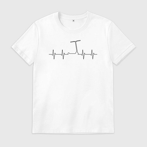 Мужская футболка Трюковый самокат жизнь / Белый – фото 1