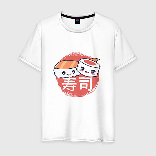 Мужская футболка Кусочки суши и роллов / Белый – фото 1
