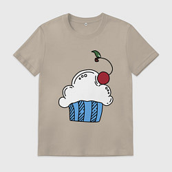 Футболка хлопковая мужская Sweets, цвет: миндальный