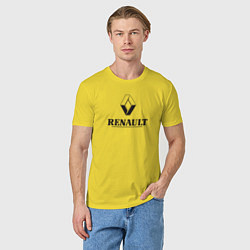 Футболка хлопковая мужская Renault Logo Рено логотип, цвет: желтый — фото 2