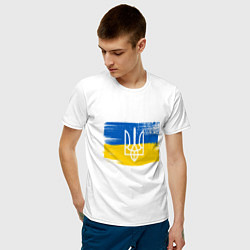 Футболка хлопковая мужская Флаг Украины цвета белый — фото 2