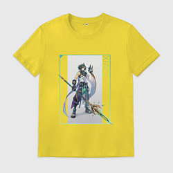 Футболка хлопковая мужская Сяо в деле, цвет: желтый