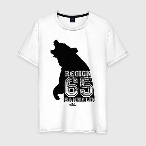 Мужская футболка Сахалин Регион 65 / Белый – фото 1
