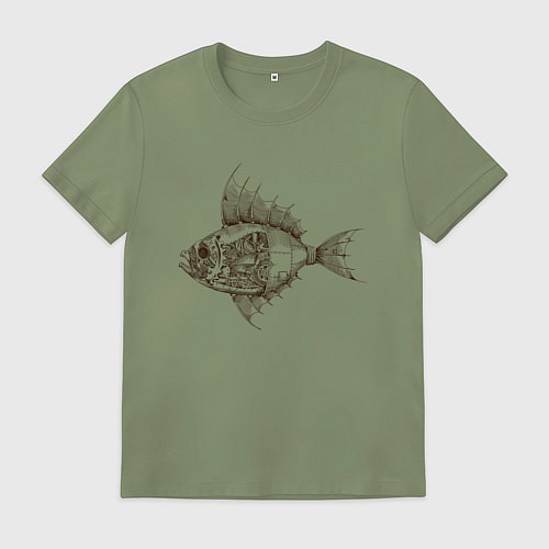 Мужская футболка Стимпанк Рыба Steampunk Fish Z / Авокадо – фото 1