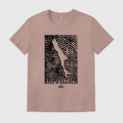 Футболка хлопковая мужская Made in Sakhalin, цвет: пыльно-розовый