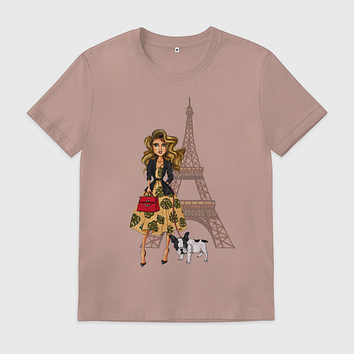 Мужская футболка Париж / Пыльно-розовый – фото 1