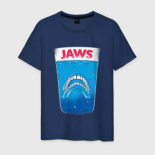 Мужская футболка Jaws Челюсти - Прикол / Тёмно-синий – фото 1