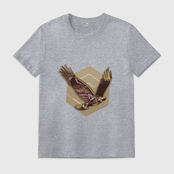 Футболка хлопковая мужская Steampunk орел, цвет: меланж