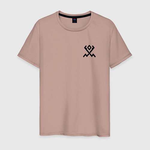 Мужская футболка Хляби Небесные, цвет чёрный / Пыльно-розовый – фото 1