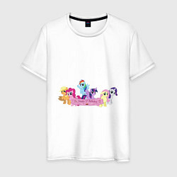 Футболка хлопковая мужская My Little Pony Happy Birthday, цвет: белый