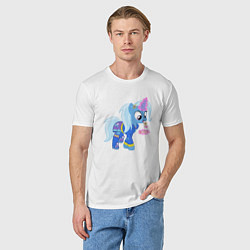 Футболка хлопковая мужская Пони с рогом, цвет: белый — фото 2