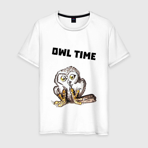 Мужская футболка Owl time / Белый – фото 1