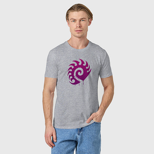 Мужская футболка Zerg logo Purple / Меланж – фото 3