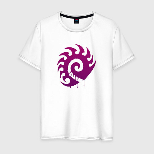 Мужская футболка Zerg logo Purple / Белый – фото 1