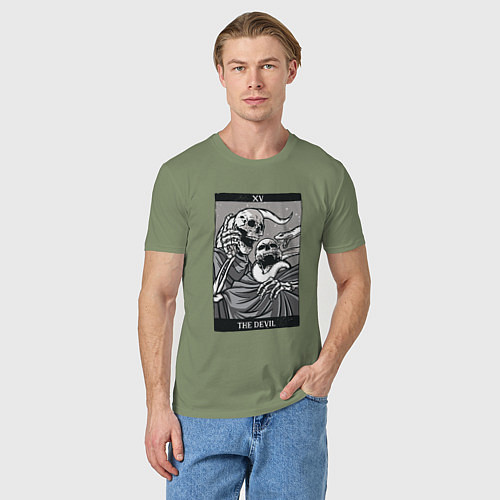 Мужская футболка Дьявол - Карта Таро / Авокадо – фото 3