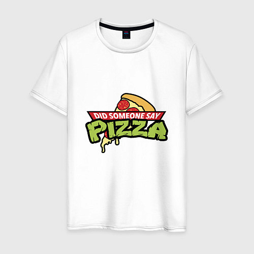 Мужская футболка Say Pizza / Белый – фото 1