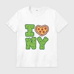 Футболка хлопковая мужская I Love New York, цвет: белый