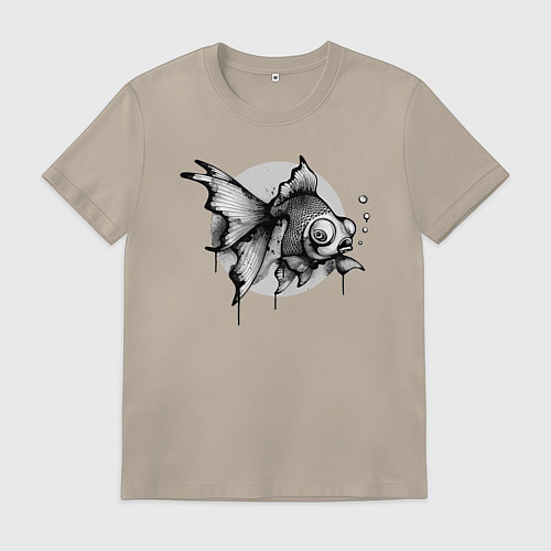 Мужская футболка Рыбка / Миндальный – фото 1