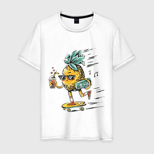 Мужская футболка Крутой ананас / Белый – фото 1