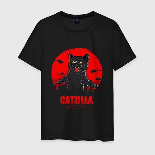 Мужская футболка КОТЗИЛЛА CATZILLA / Черный – фото 1