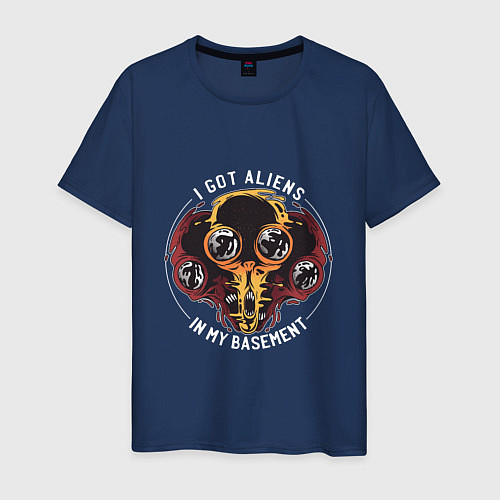 Мужская футболка I got Aliens in my Basement / Тёмно-синий – фото 1