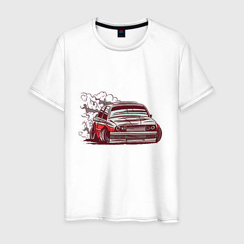 Мужская футболка Cartoon Car BMW M3 Drift / Белый – фото 1