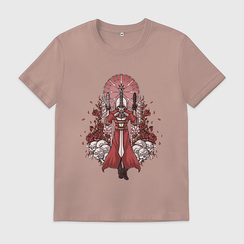 Мужская футболка Данте в розах / Пыльно-розовый – фото 1