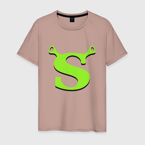 Мужская футболка Shrek: Logo S / Пыльно-розовый – фото 1