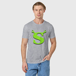 Футболка хлопковая мужская Shrek: Logo S, цвет: меланж — фото 2