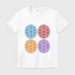 Футболка хлопковая мужская Черепашки, цвет: белый