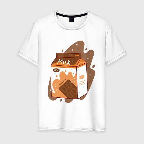 Мужская футболка Коробка шоколадного молока / Белый – фото 1