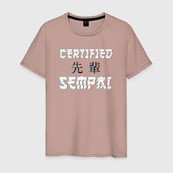 Футболка хлопковая мужская Certified sempai, цвет: пыльно-розовый