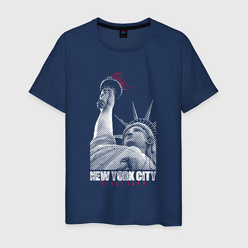 Мужская футболка Statue Of Liberty / Тёмно-синий – фото 1