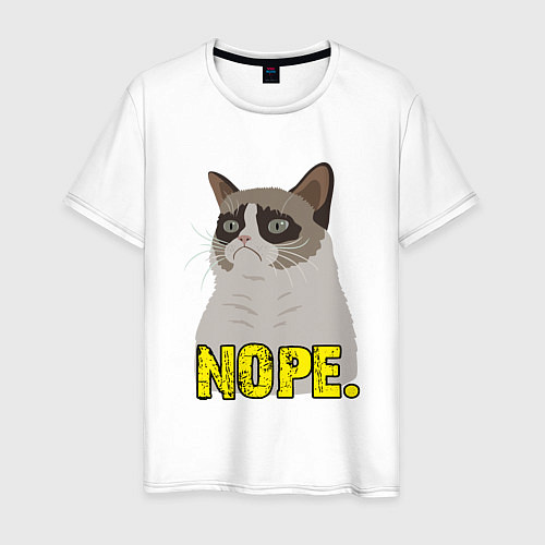 Мужская футболка Nope Cat / Белый – фото 1