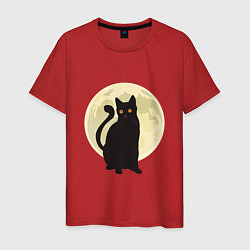 Футболка хлопковая мужская Moon Cat, цвет: красный