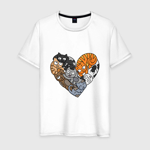 Мужская футболка Cats Lover / Белый – фото 1